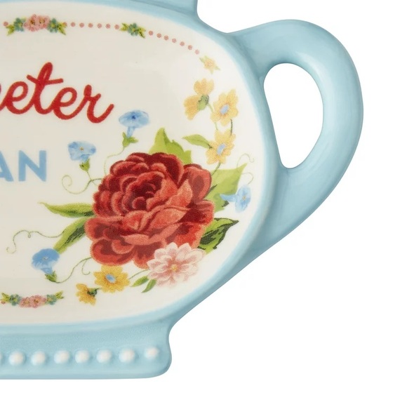 🌺 New Pioneer Woman Sweet Rose Tea Bag Holders, Set of 2, Red and Blue - Picture 10 of 11